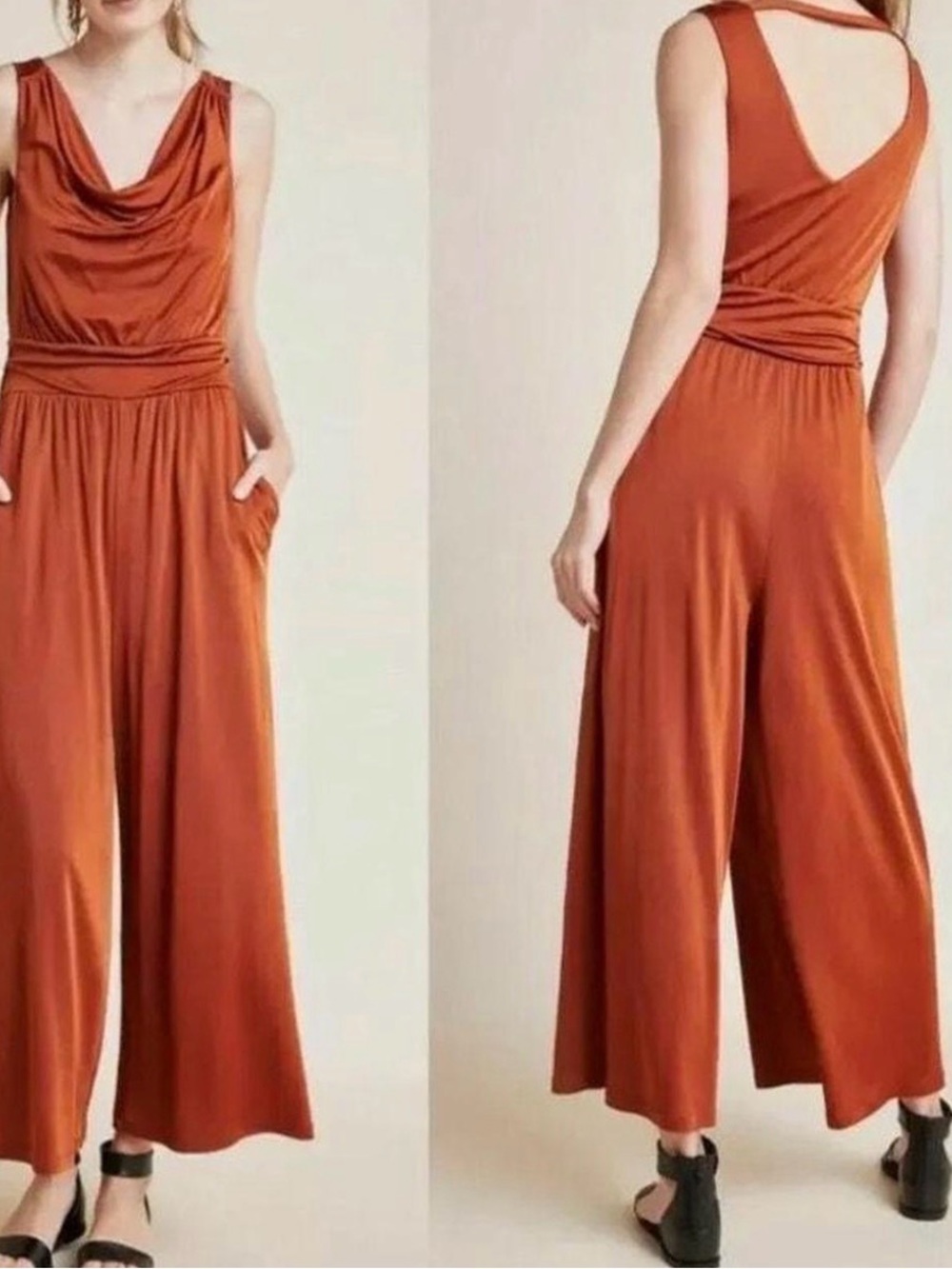 Anthropologie Maeve Enchantment Copper Rust Jumpsuit